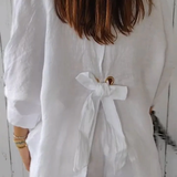 Claudia - Camisa com nós em algodão e linho