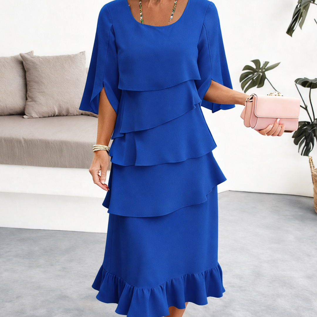 Margaret | Vestido Midi com Volantes para Mulher