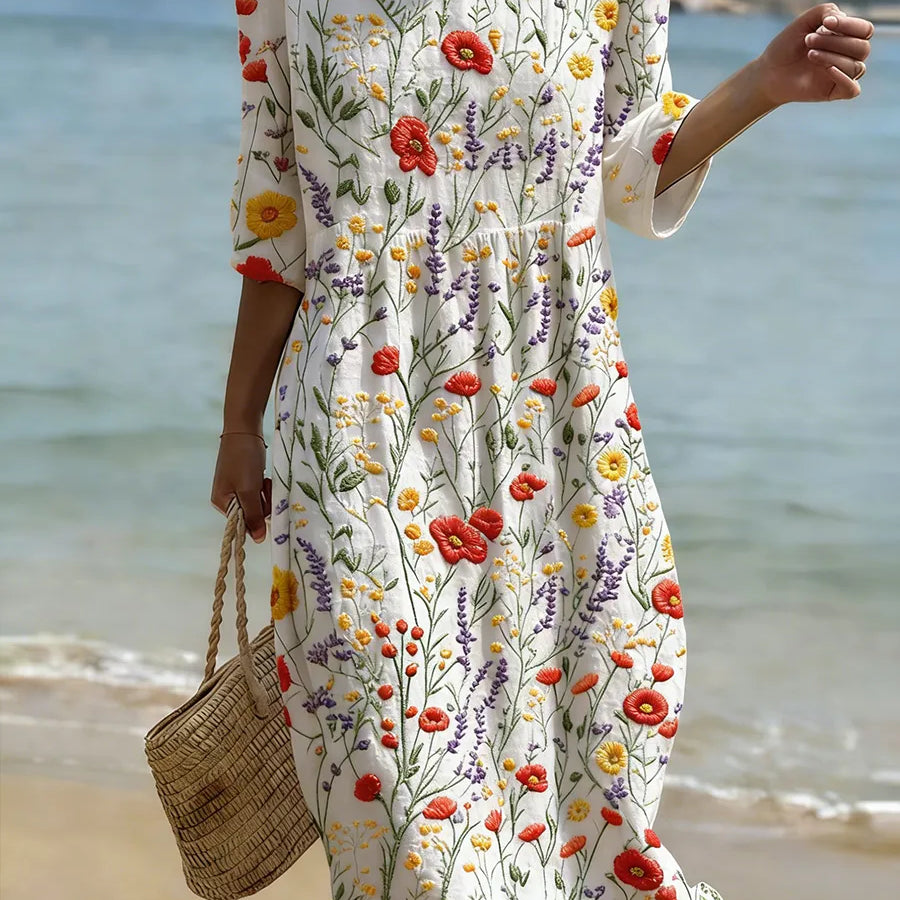 Raquel | Vestido Vintage Bordado para Mujer