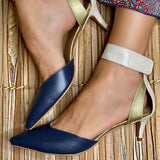SIRI - SLINGBACK BICOLOR COM TACÃO ELEGANTE PARA MULHER