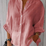 Claudia - Camisa com nós em algodão e linho