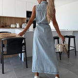Isabelle | Vestido Maxi de Denim para Mulher
