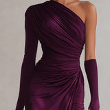 Rosalia™ - Elegante vestido maxi roxo a ombro único
