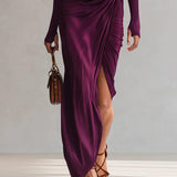 Rosalia™ - Elegante vestido maxi roxo a ombro único