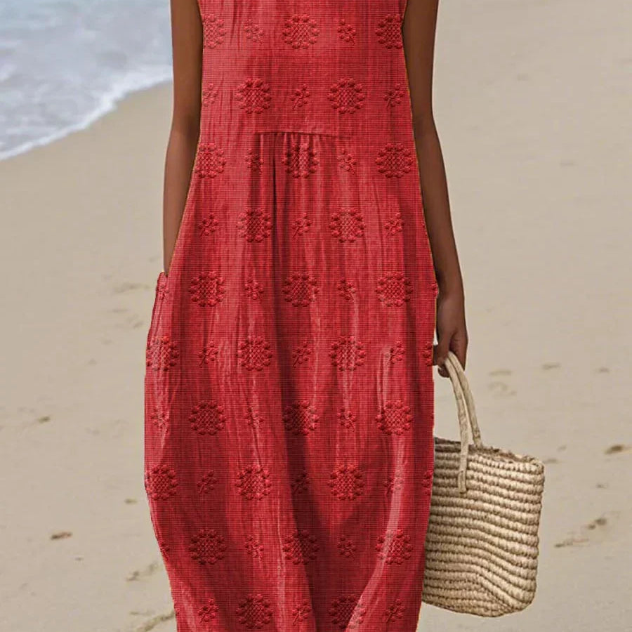 Catarina - Vestido elegante de algodão sem mangas