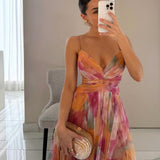 Giselle - Vestido longo de Mulher com estampa floral encantadora