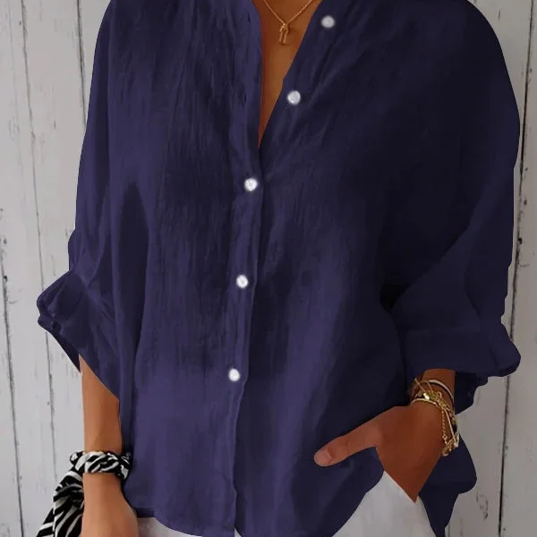 Claudia - Camisa com nós em algodão e linho