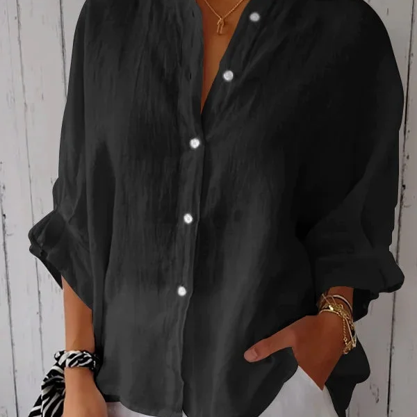 Claudia - Camisa com nós em algodão e linho