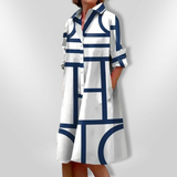 Helen | Vestido midi com estampa geométrica para Mulher