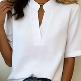Lunvessa | Camisa de Mangas Curtas Relaxada para Mulher