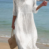 Carla - Vestido casual com gola redonda e mangas médias e estampa floral