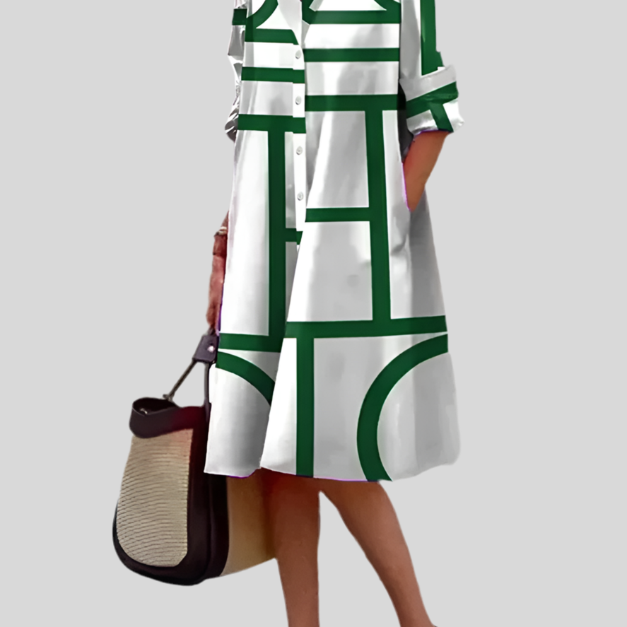 Helen | Vestido midi com estampa geométrica para Mulher