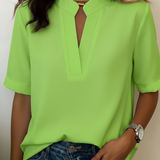 Lunvessa | Camisa de Mangas Curtas Relaxada para Mulher
