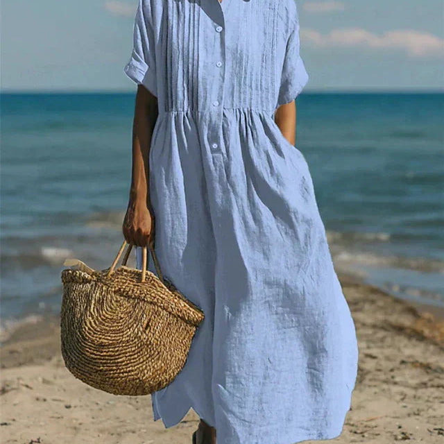 Arianne | Vestido Camisola Fluida em Algodão Elegante para Mulher