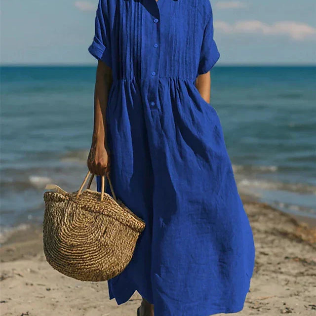 Arianne | Vestido Camisola Fluida em Algodão Elegante para Mulher