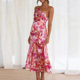 Greta™ | Vestido longo assimétrico com estampa floral para mulheres