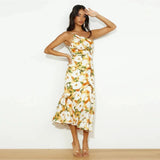 Greta™ | Vestido longo assimétrico com estampa floral para mulheres