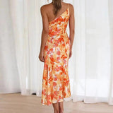 Greta™ | Vestido longo assimétrico com estampa floral para mulheres