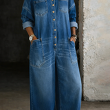 Sophia | Tuta em Denim com Ombros Descobertos para Mulher