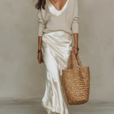 Elena | Vestido Midi Satinado para Mulher