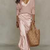 Elena | Vestido Midi Satinado para Mulher