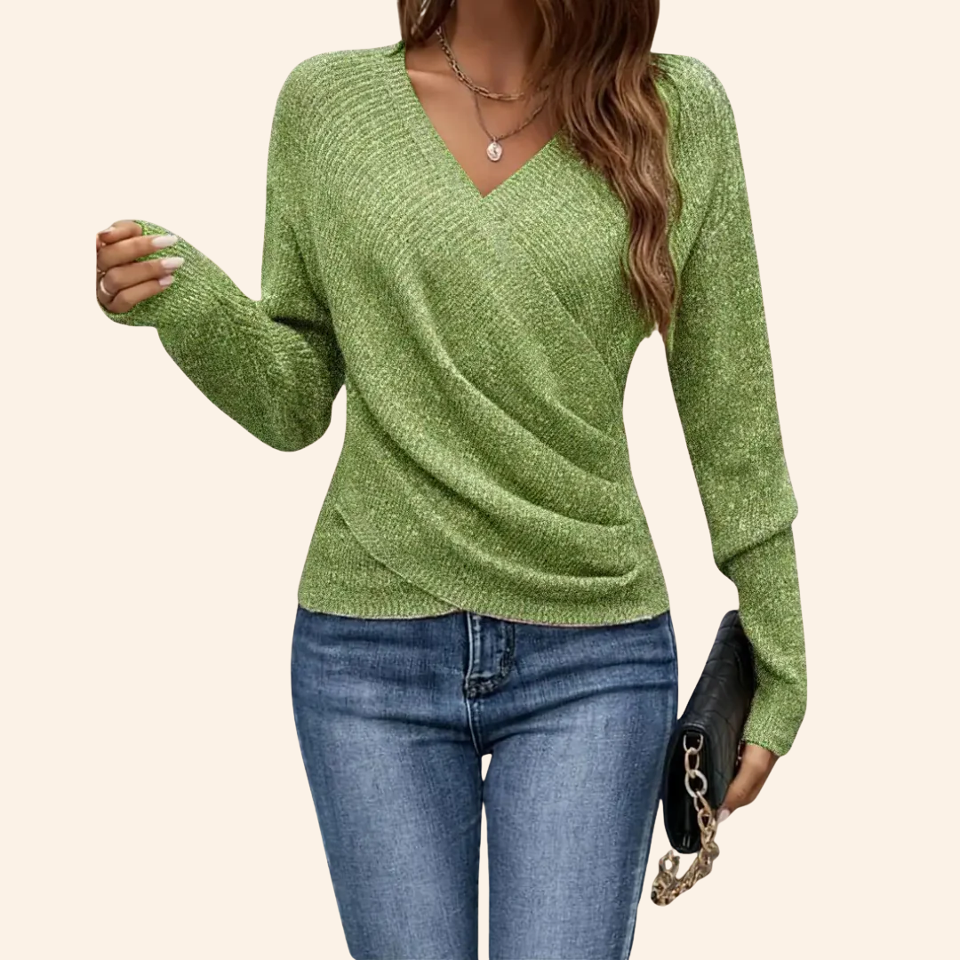 Jasmijn | Elegante Top Envolvente com Decote em V