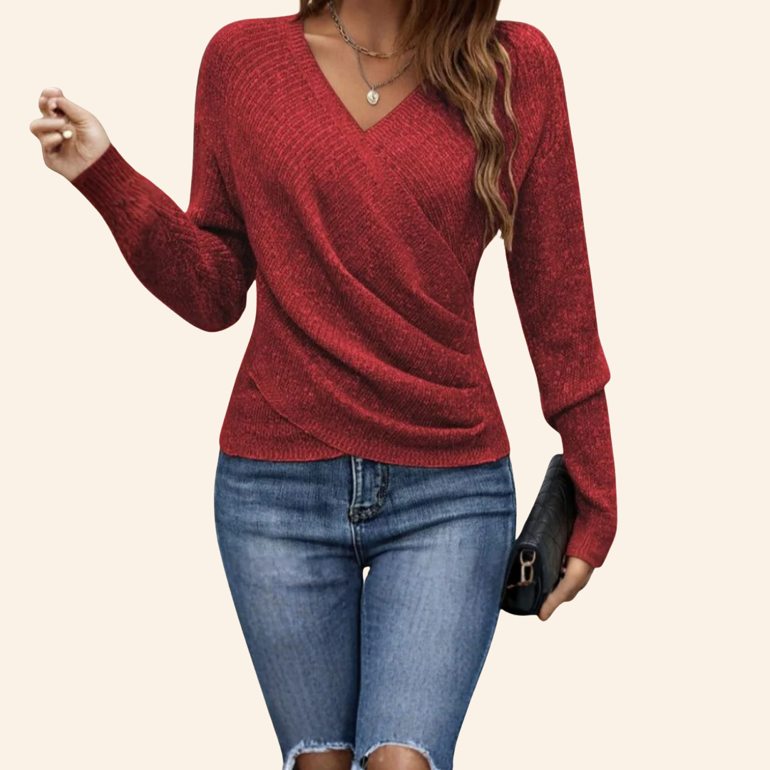 Jasmijn | Elegante Top Envolvente com Decote em V