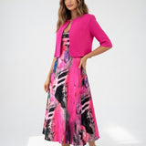 Maéliane -  Vestido midi impresso elegante e fluido para Mulher