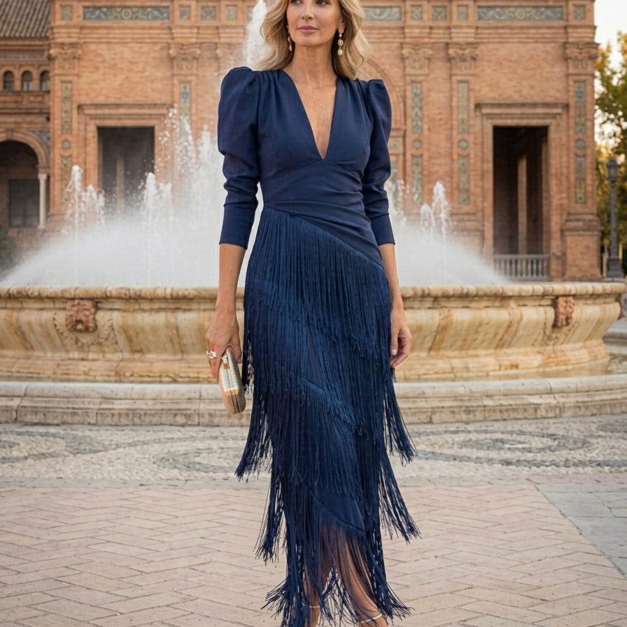Salvia - Vestido Flecos para Mulher
