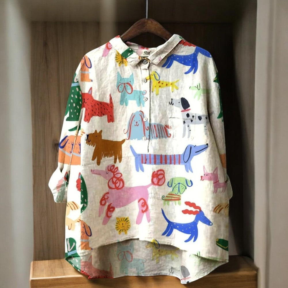 Laluna | Blusa feminina exclusiva com estampa de cachorro para Mulher