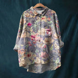 Mariangela | CAMISA FLORAL SOLTA PARA FICAR CONFORTÁVEL para Mulher