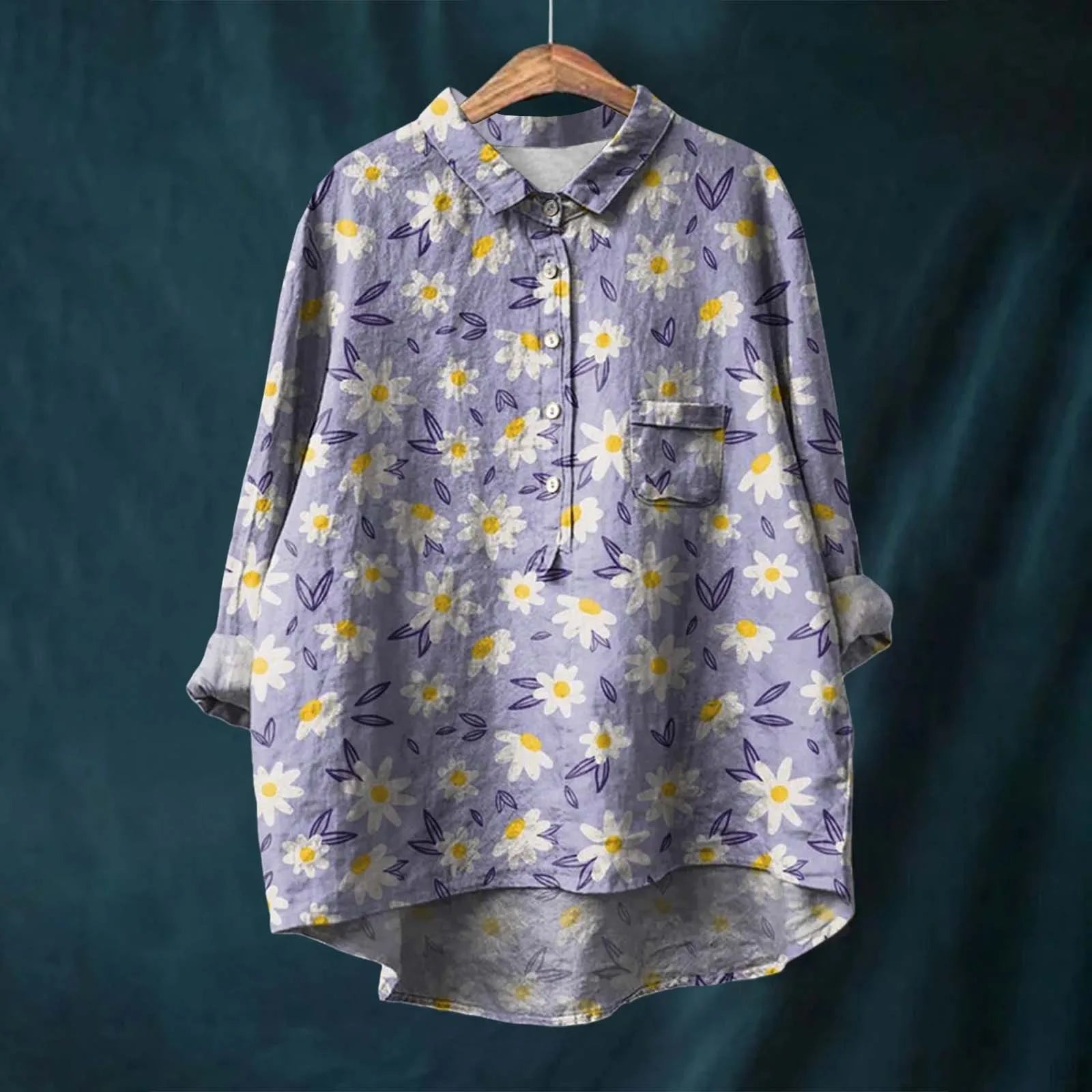 Mariangela | CAMISA FLORAL SOLTA PARA FICAR CONFORTÁVEL para Mulher