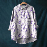 Mariangela | CAMISA FLORAL SOLTA PARA FICAR CONFORTÁVEL para Mulher
