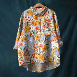 Mariangela | CAMISA FLORAL SOLTA PARA FICAR CONFORTÁVEL para Mulher