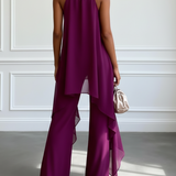 Viola | Conjunto Elegante Halter com Calças para Mulher