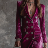 Vivienne | Blazerjurk de veludo luxuoso com botões
