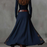 Azucena - Vestido maxi de camurça com cinto