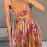 Giselle - Vestido longo de Mulher com estampa floral encantadora
