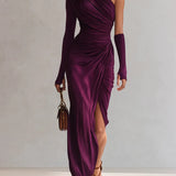 Rosalia™ - Elegante vestido maxi roxo a ombro único