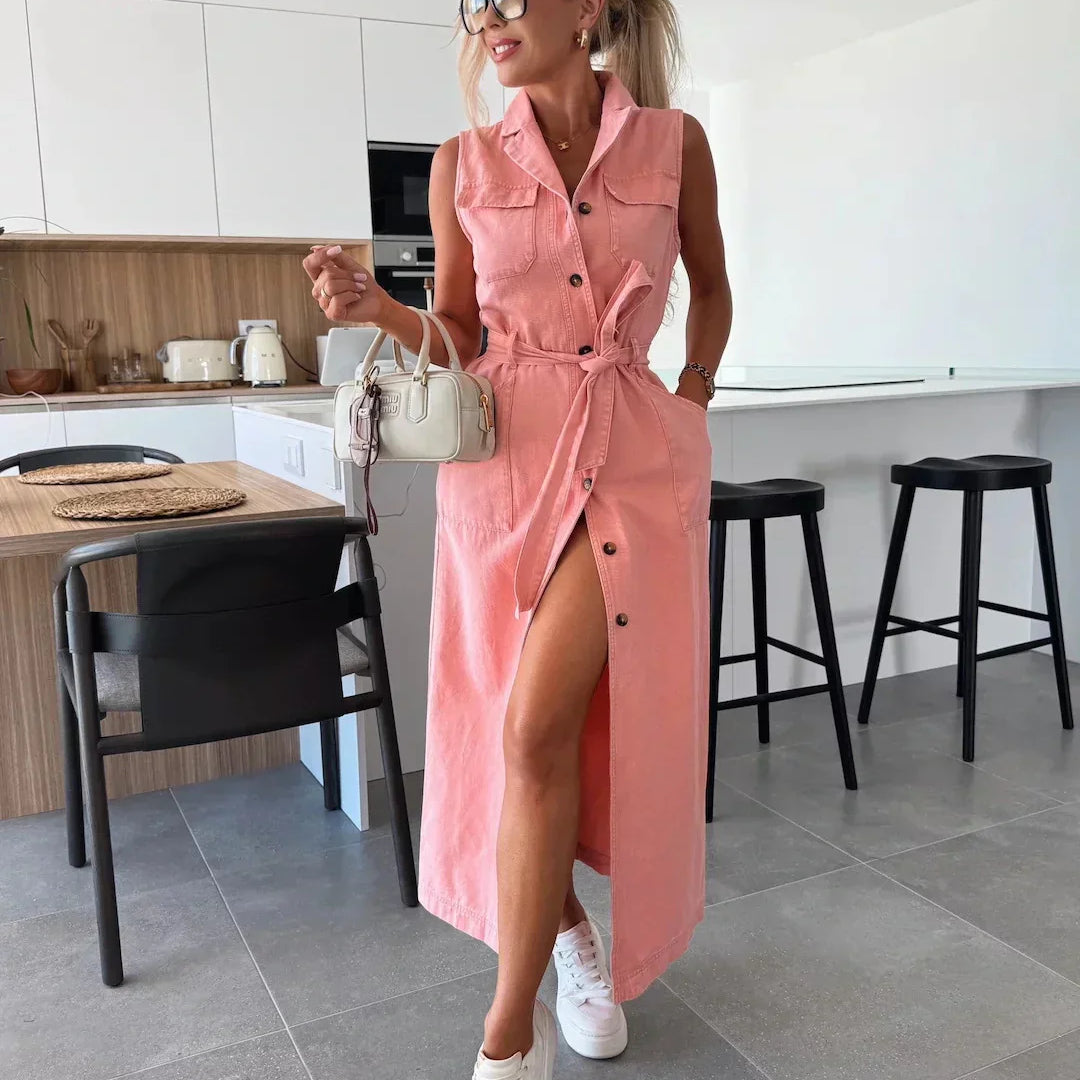 Isabelle | Vestido Maxi de Denim para Mulher