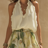 Lysandra | Conjunto Fluido Elegante com Estampado Floral para Mulher