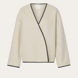 Isabella - Casaco curto de estilo minimalista francês com cachecol