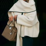 Isabella - Casaco curto de estilo minimalista francês com cachecol