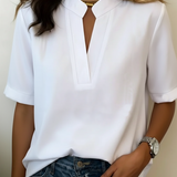 Lunvessa | Camisa de Mangas Curtas Relaxada para Mulher