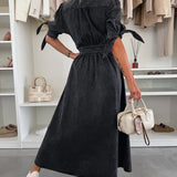 Ivanka | Vestido jeans brilhante