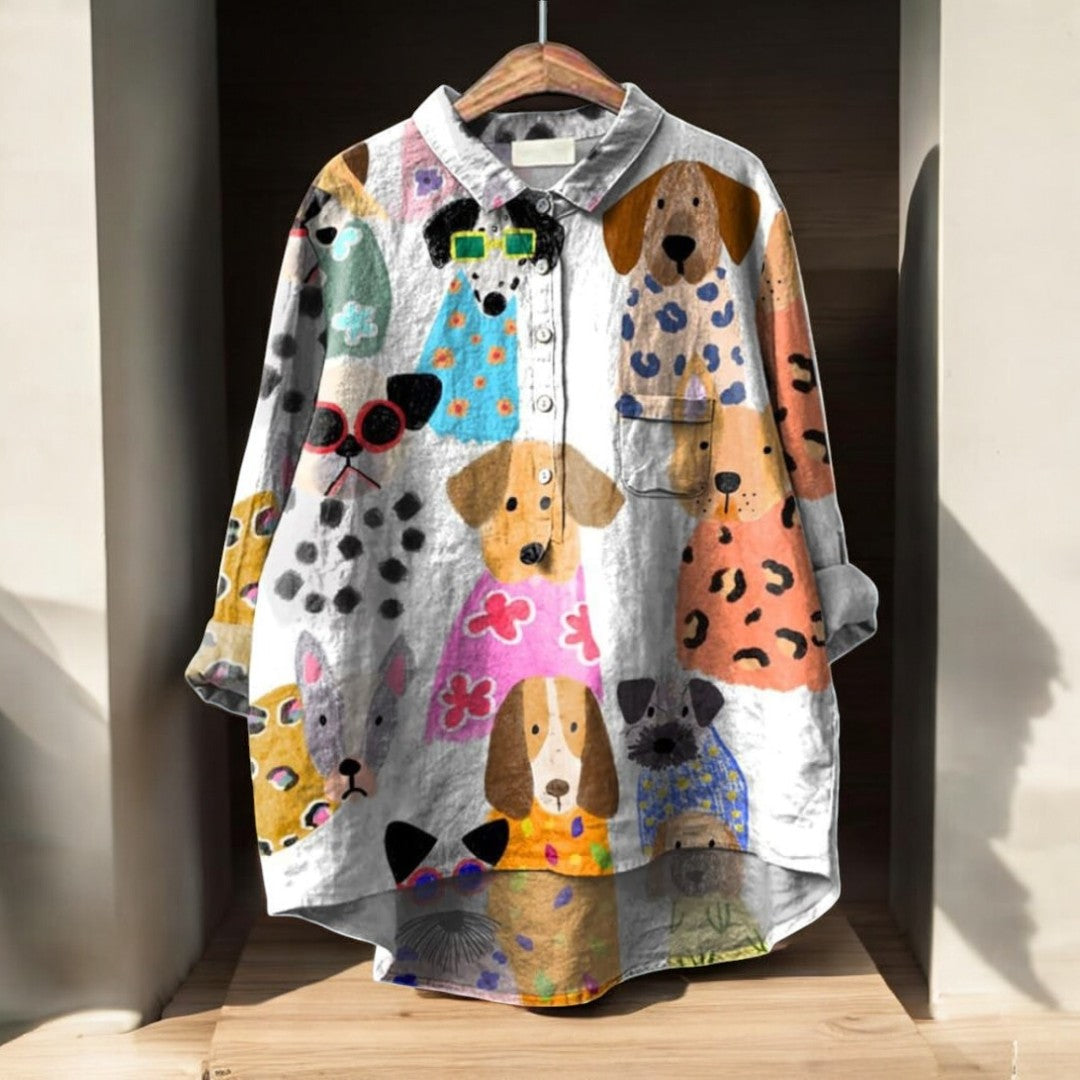 Laluna | Blusa feminina exclusiva com estampa de cachorro para Mulher