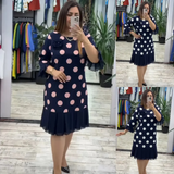 Paola | Vestido plissado de bolinhas para Mulher