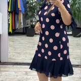 Paola | Vestido plissado de bolinhas para Mulher