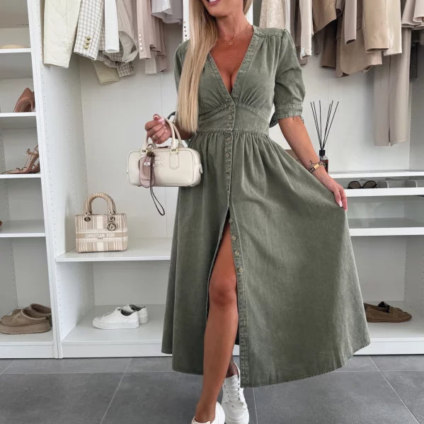 Ivanka | Vestido jeans brilhante