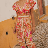 Olívia - Vestido longo colorido